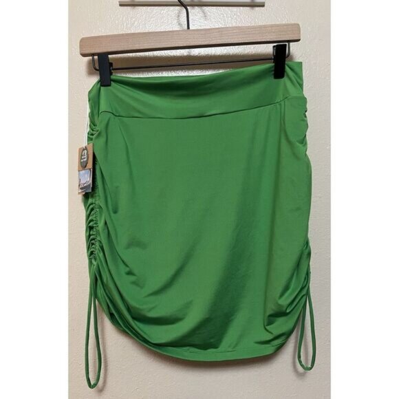 NWT Nani The Ruched Swim Skirt Green Verde Built in Shorts Pocket Womens Size XL - Picture 1 of 12